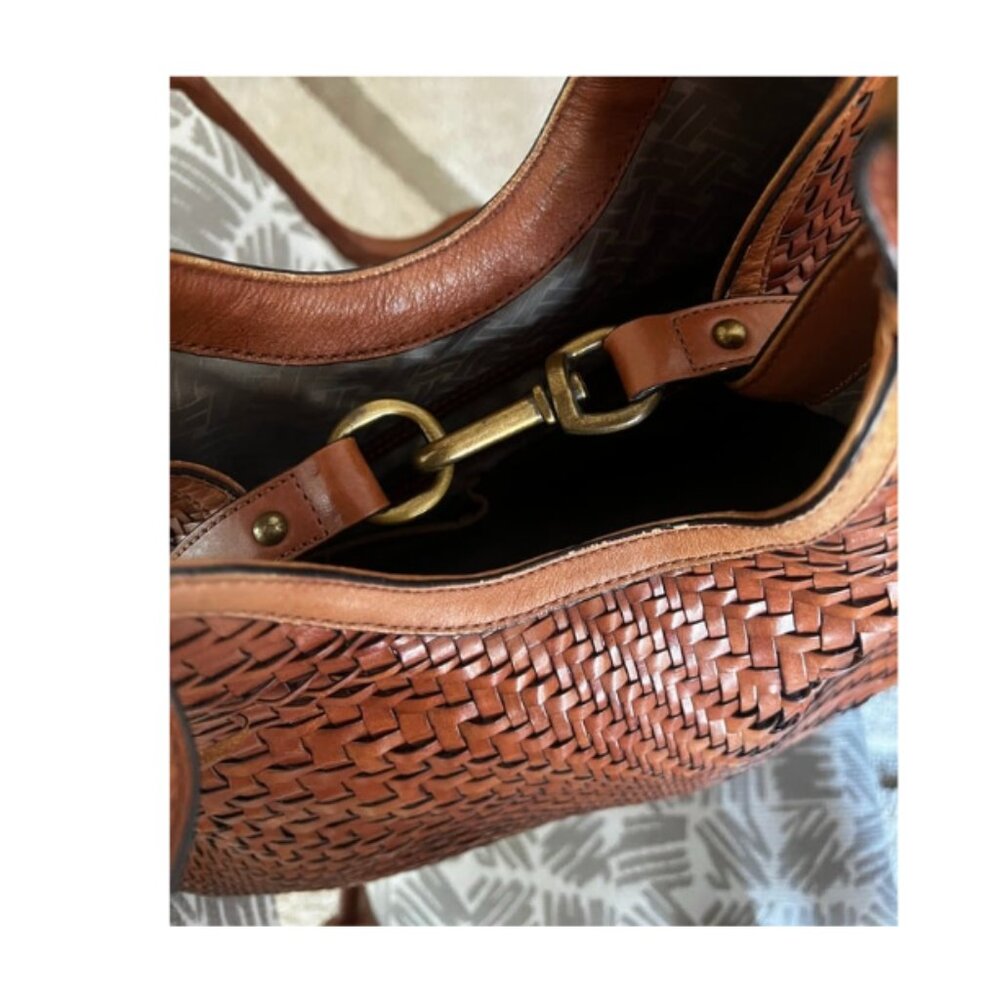 Cole Haan Genevieve Woven Shoulder Bag Purse Tote - Picture 7 of 11